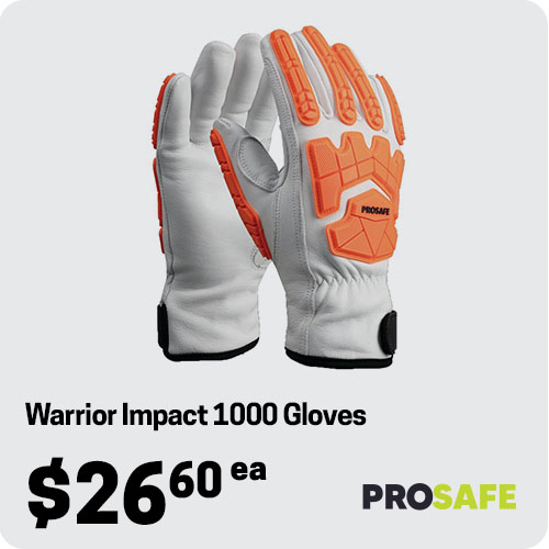 PROSAFE Warrior Impact 1000 5737ALT Impact Protection Gloves - Cut F - Riggers - Goat Leather 13G Liner - Keystone Thumb - Beige